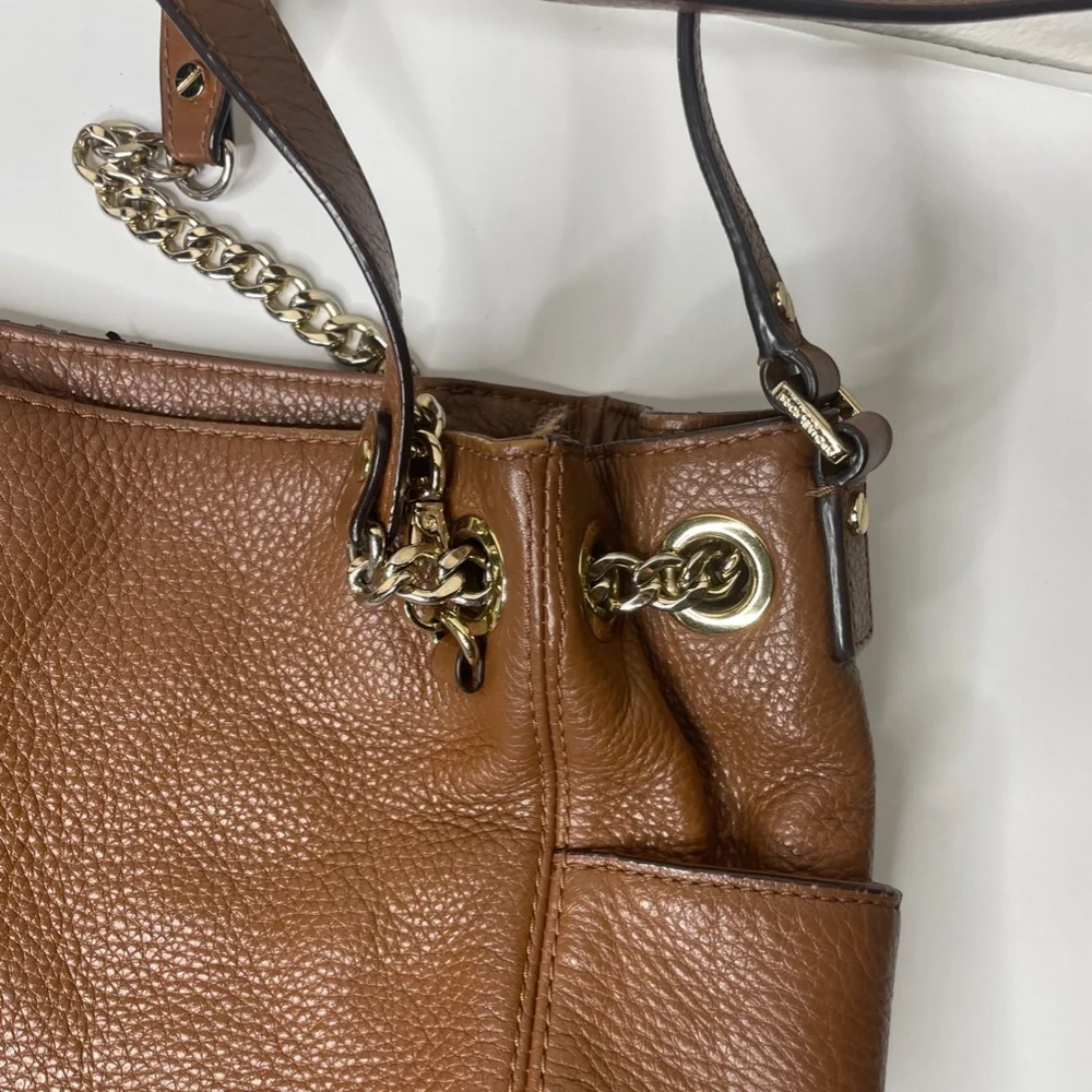 Michael Kors Brown Pebbled Leather Shoulder Bag‎
